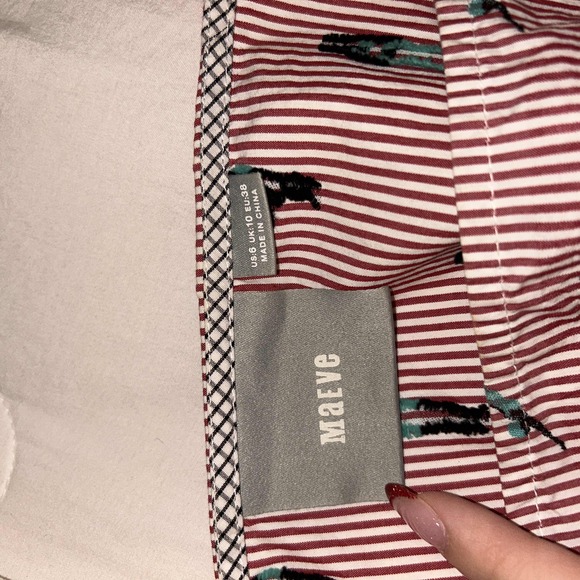 Maeve Red White Striped A-Line Dress Sleeveless Patterned Size US 6 - Picture 4 of 6